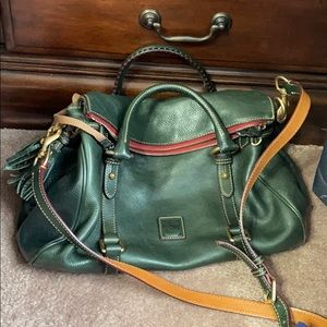 Green forest large Florentine satchel